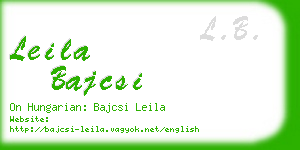 leila bajcsi business card